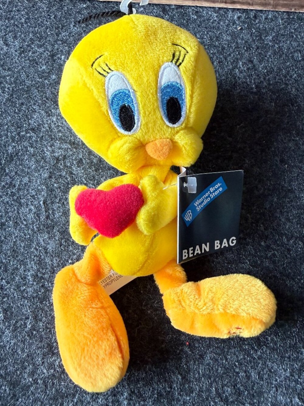 Vintage 1998 Tweety Bird Heart Bean Bag Plush